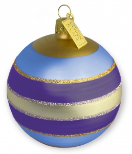 Currin + Cade Large Horizontal Stripes Ornament - Periwinkle + Violet / Set 2