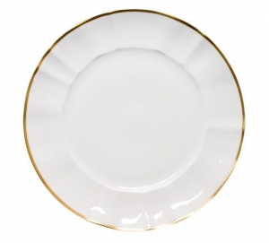 Anna Weatherley White Charger with Gold - 12.5"