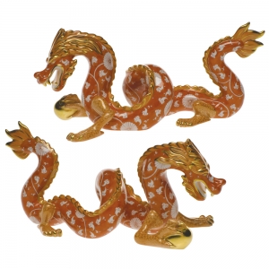 Herend Chrysantheme Orange Chinese Zodiac Dragon