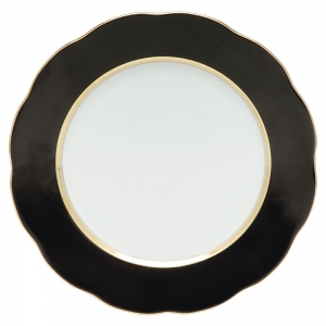 Herend Silk Ribbon Service Plate - Black