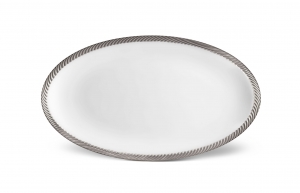 L'Objet Corde Platinum Oval Platter Large