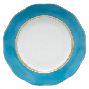 Herend Silk Ribbon Dessert Plate - Turquoise