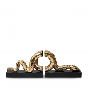 L'Objet Gold Snake Bookend Set