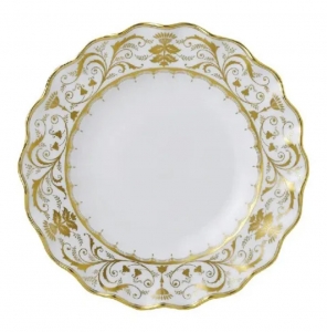 Royal Crown Derby Darley Abbey White Fluted Dessert Plate - 8.6"