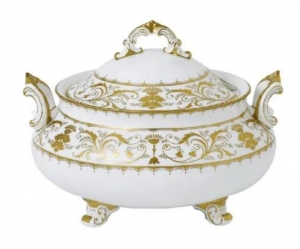 Royal Crown Derby Darley Abbey White Soup Tureen & Cover