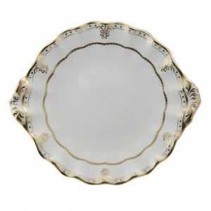 Royal Crown Derby Elizabeth Gold Cake Plate - 9"