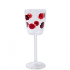 Vietri Drop Wine Glass - Red