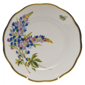 Herend American Wildflower - Texas Blue Bonnet Bread & Butter Plate - 6"D