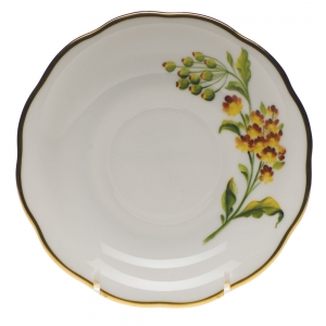 Herend American Wildflower Butterfly Weed Tea Saucer -6"