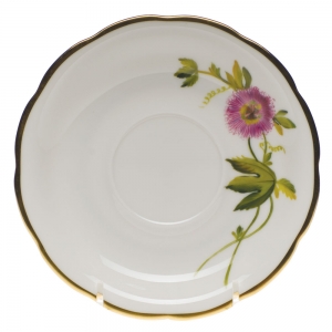 Herend American Wildflower Passion Flower Tea Saucer - 6"