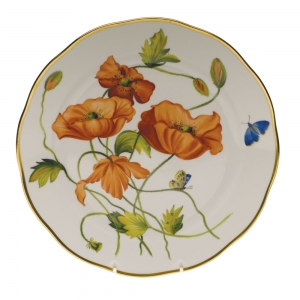 Herend American Wildflower California Poppy Dinner Plate -10.5"