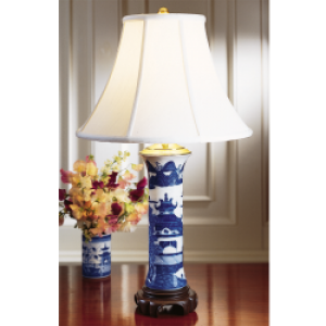 Mottahedeh Blue Canton Trumpet Lamp