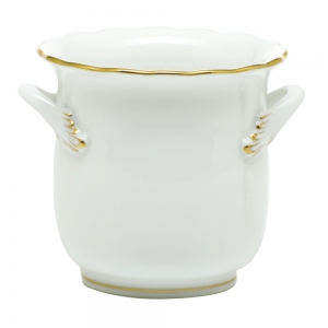 Herend Mini Cachepot w/ Handles - Golden Edge