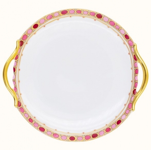 Haviland Parlon  Syracuse Rose Round Cake Plate with Handles