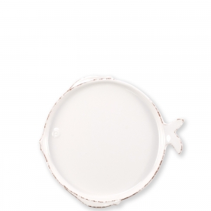 Vietri Melamine Lastra Fish White Salad Plate