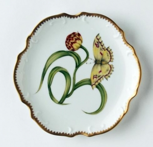 Anna Weatherley Morning Glory Bread & Butter Plate Yellow Tulip