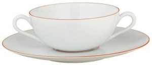 Raynaud Monceau - Orange Cream Soup Cup & Saucer (without cover)