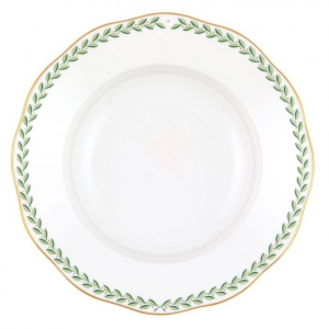 Herend Green Laurel Rim Soup Plate - 8"