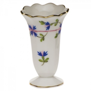 Herend Blue Garland Scalloped Bud Vase - 2.5"