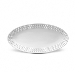 L'Objet Perlee White Oval Platter - Small