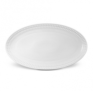 L'Objet Perlee White Oval Platter - Large
