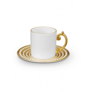 L'Objet Perlee Gold Espresso Cup + Saucer