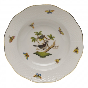 Herend Rothschild Bird Rim Soup Plate - Motif 01 8"D