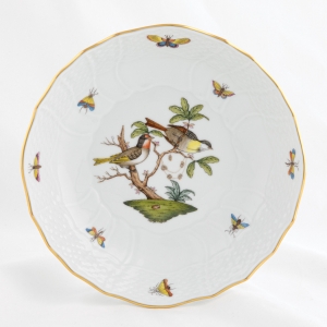 Herend Rothschild Bird Scalloped Dinner Bowl