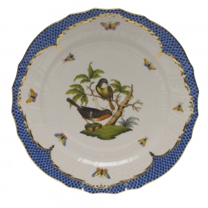 Herend Rothschild Bird Blue Border Service Plate - Motif 02 11"D