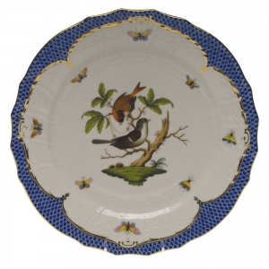 Herend Rothschild Bird Blue Border Service Plate - Motif 04 11"D