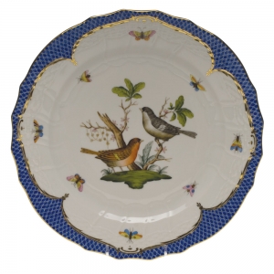 Herend Rothschild Bird Blue Border Service Plate - Motif 05 11"D