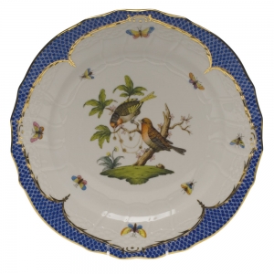 Herend Rothschild Bird Blue Border Service Plate - Motif 10 11"D