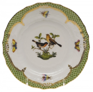 Herend Rothschild Bird Green Border Bread & Butter Plate - Mo 09 6