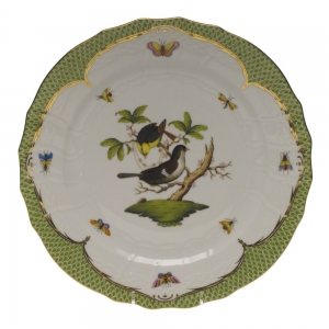 Herend Rothschild Bird Green Border Service Plate - Motif 01 11"D