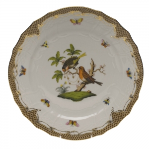 Herend Rothschild Bird Brown Border Service Plate - Motif 10 11"D