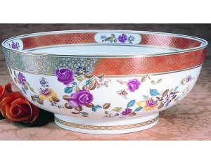 Mottahedeh Famille Rose Round Punch Bowl