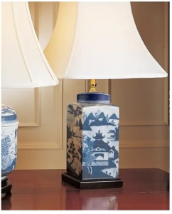 Mottahedeh Blue Canton Small Tea Jar Lamp