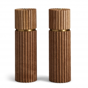 L'Objet Ionic Oak Wood Salt + Pepper Mills - Large