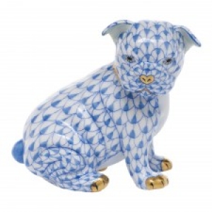 Herend Bulldog Puppy - Blue