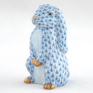 Herend Standing Lop Ear Bunny - Blue