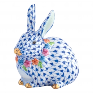 Herend Flower Bunny Sapphire