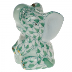 Herend Miniature Baby Elephant - Green