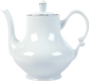 Deshoulieres Colbert White Platinum Filet Teapot - 35 oz.