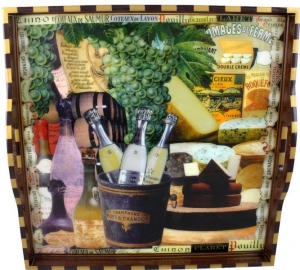 Annie Modica Wine and Cheese Ottoman Tray