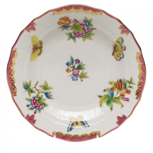 Herend Queen Victoria Pinkborder Dessert Plate - Pink 8.25"D