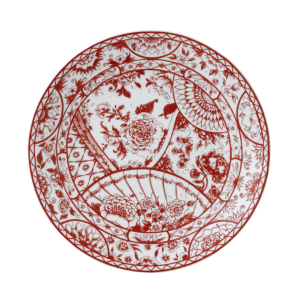 Royal Crown Derby Victoria's Garden - Red Full Cover Bread Plate - 6.4"