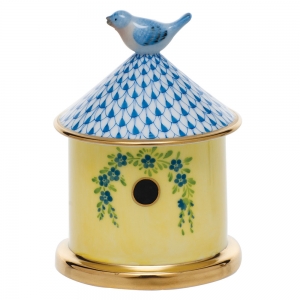 Herend Bird House Box - Blue