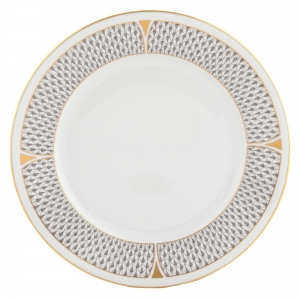 Herend Art Deco Gray Dinner Plate - 10.5"