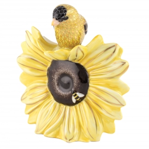 Herend Reserve Collection Goldfinch on Sunflower