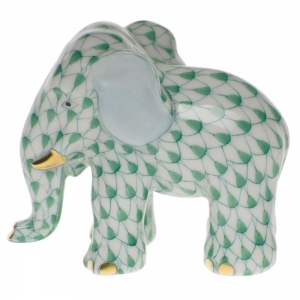 Herend Miniature Elephant - Green